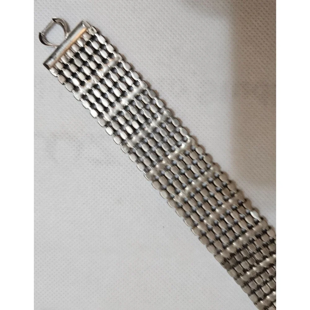 Vintage Silver Tone Clear 8 STRAND Rhinestone Bracelet -‎ GLAMOUROUS!